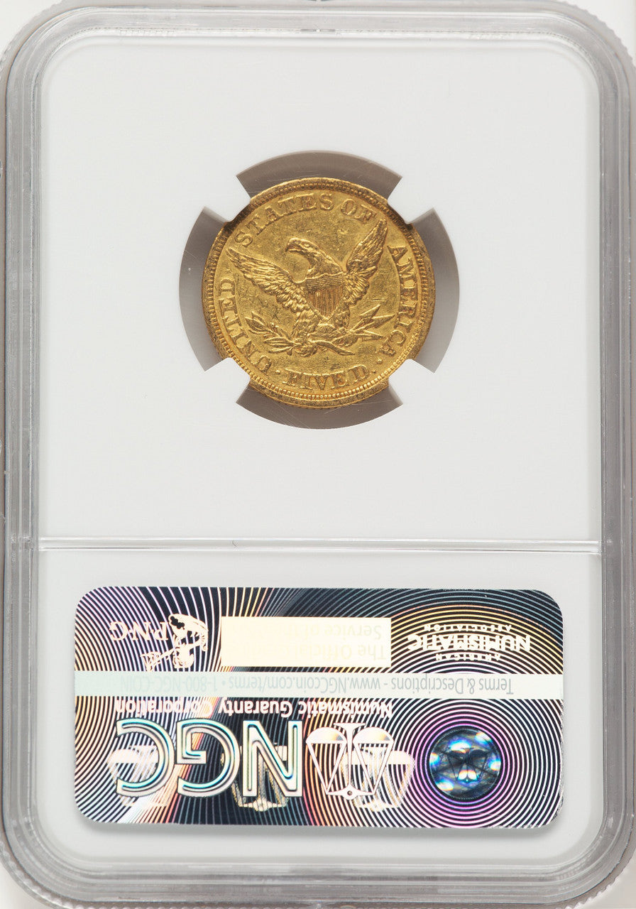1848 $5 Liberty Half Eagle NGC AU50