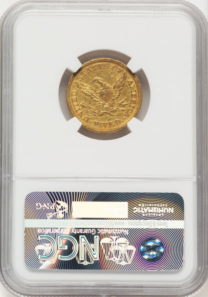 1848 $5 Liberty Half Eagle NGC AU50