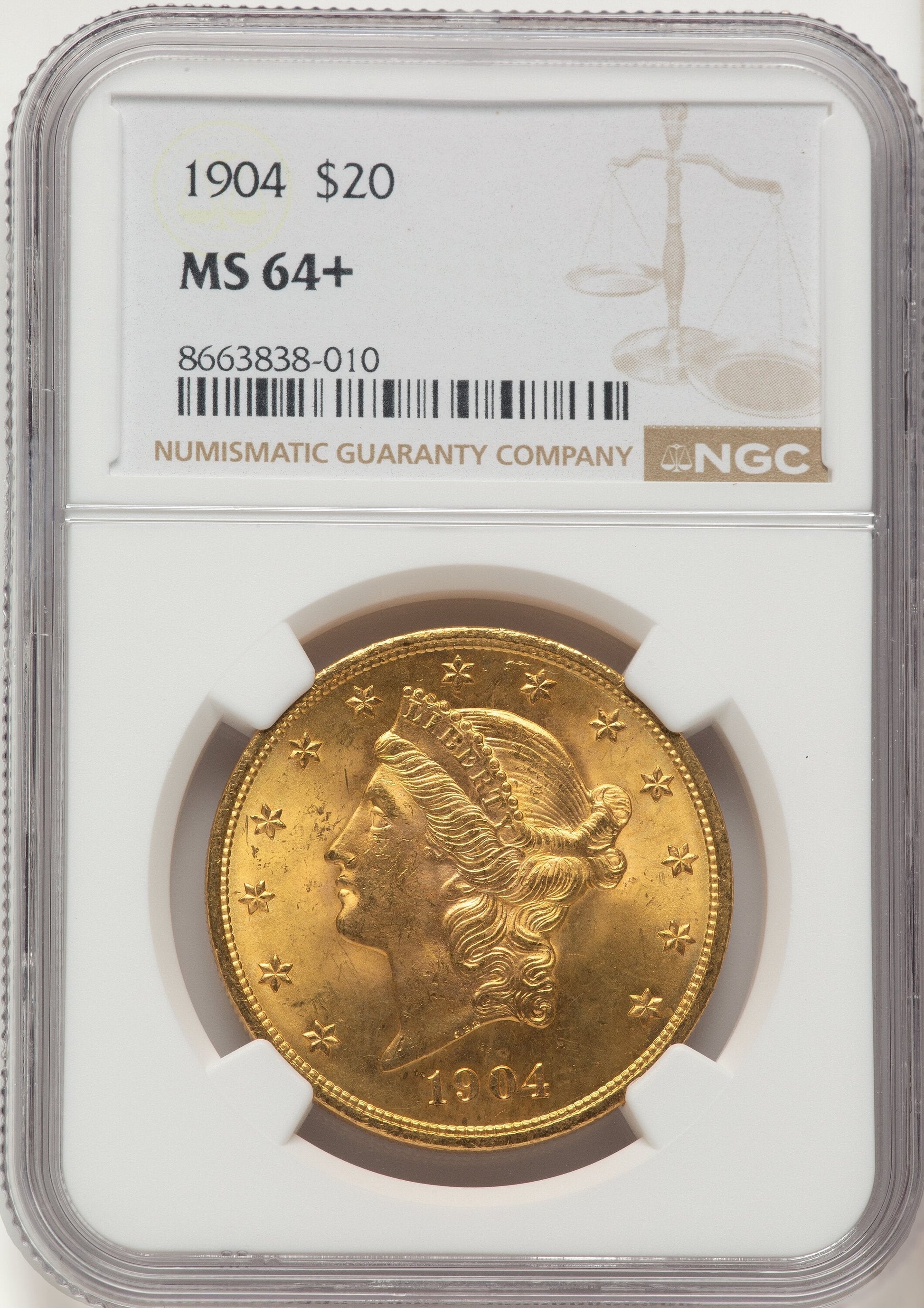 1904 $20 Liberty Liberty Double Eagle NGC MS64+