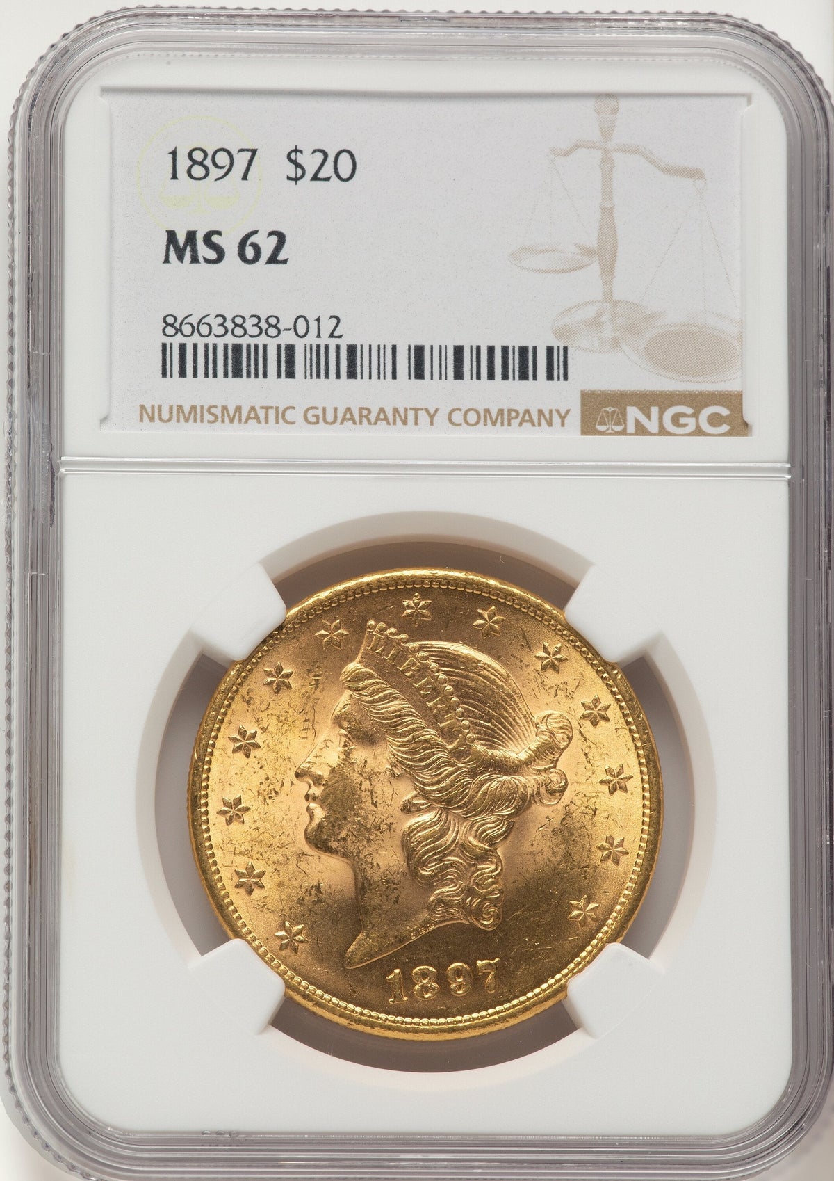 1897 $20 Liberty Double Eagle NGC MS62