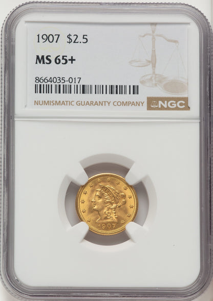 1907 $2.50 Liberty Quarter Eagle NGC MS65+