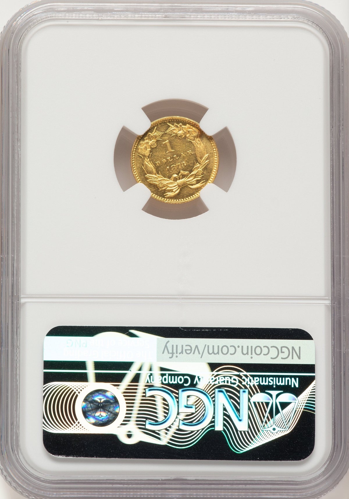 1873 G$1 CLOSED 3 Gold Dollar NGC MS61