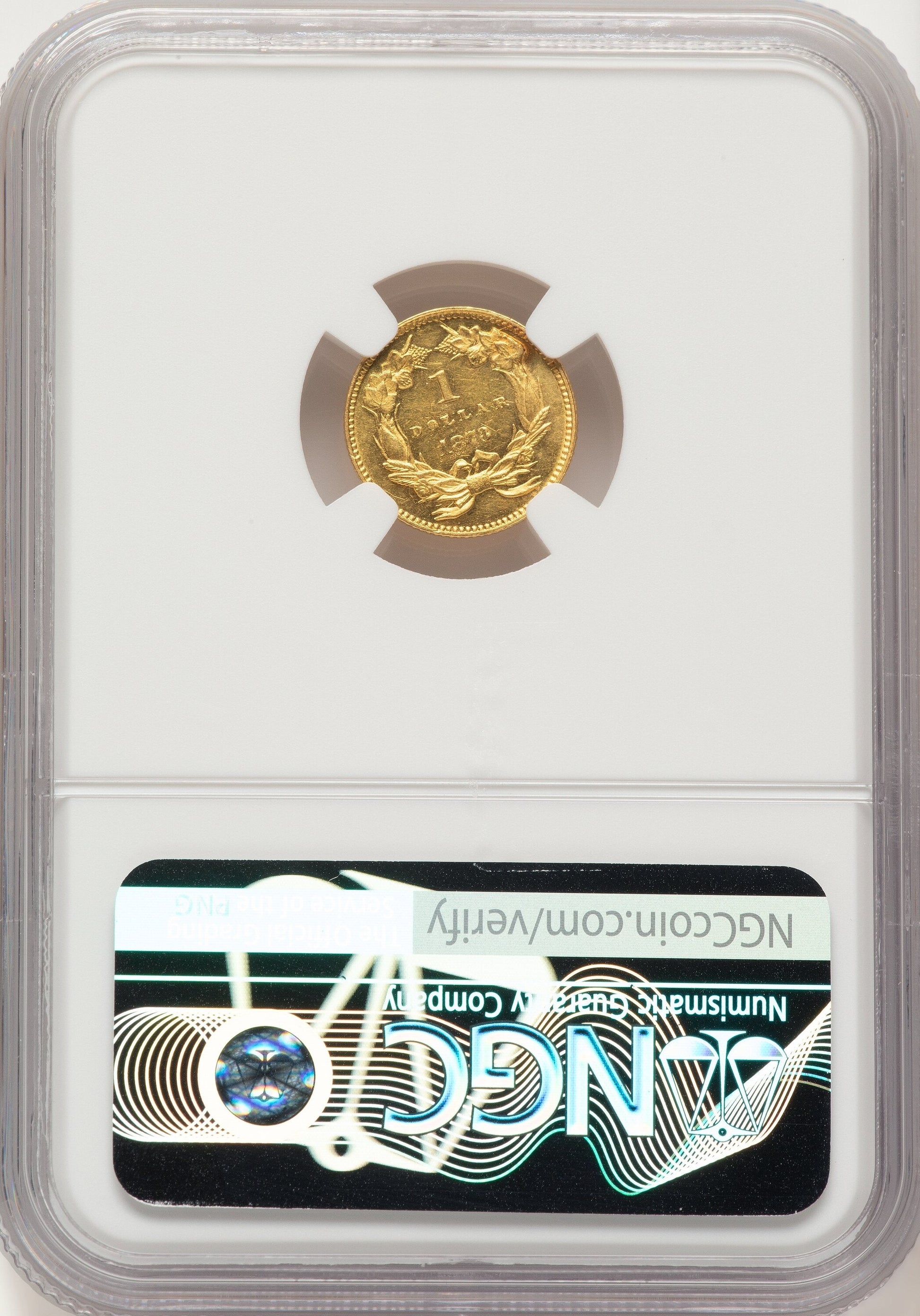 1873 G$1 CLOSED 3 Gold Dollar NGC MS61