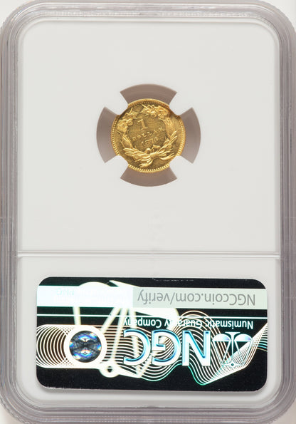 1873 G$1 CLOSED 3 Gold Dollar NGC MS61