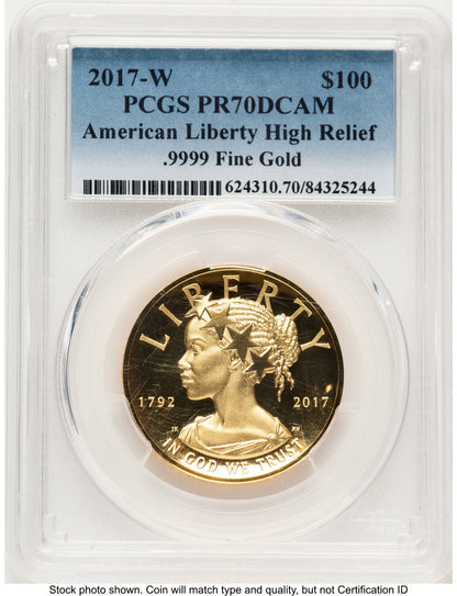 2017-W G$100 American Liberty High Relief Blue Gradient PCGS PR70