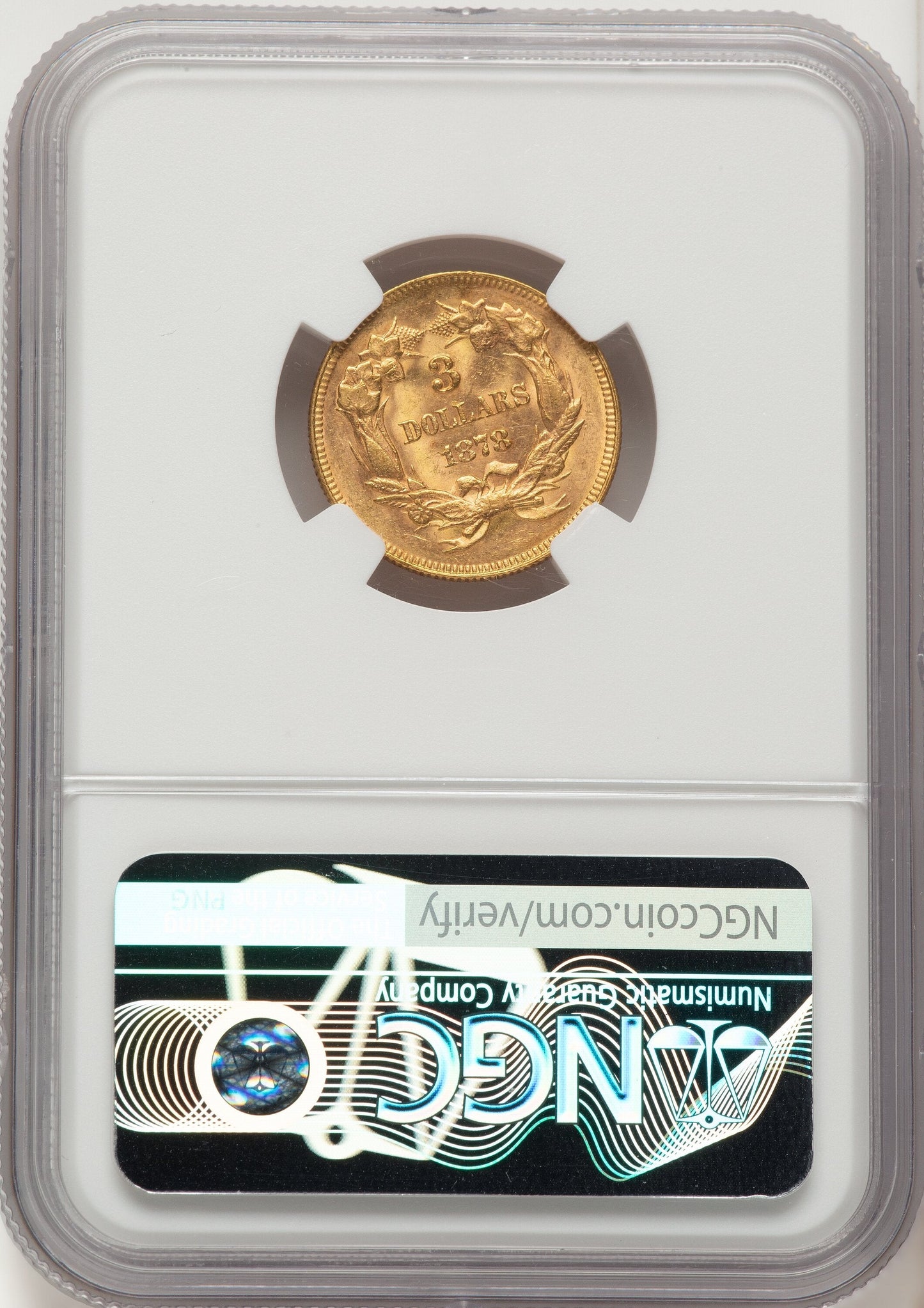 1878 $3 Three Dollar Gold Pieces NGC MS62