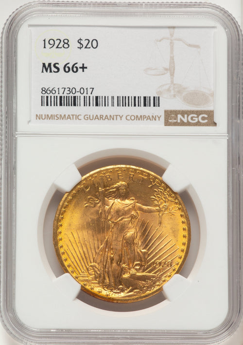 1928 $20 Saint-Gaudens Double Eagle NGC MS66+