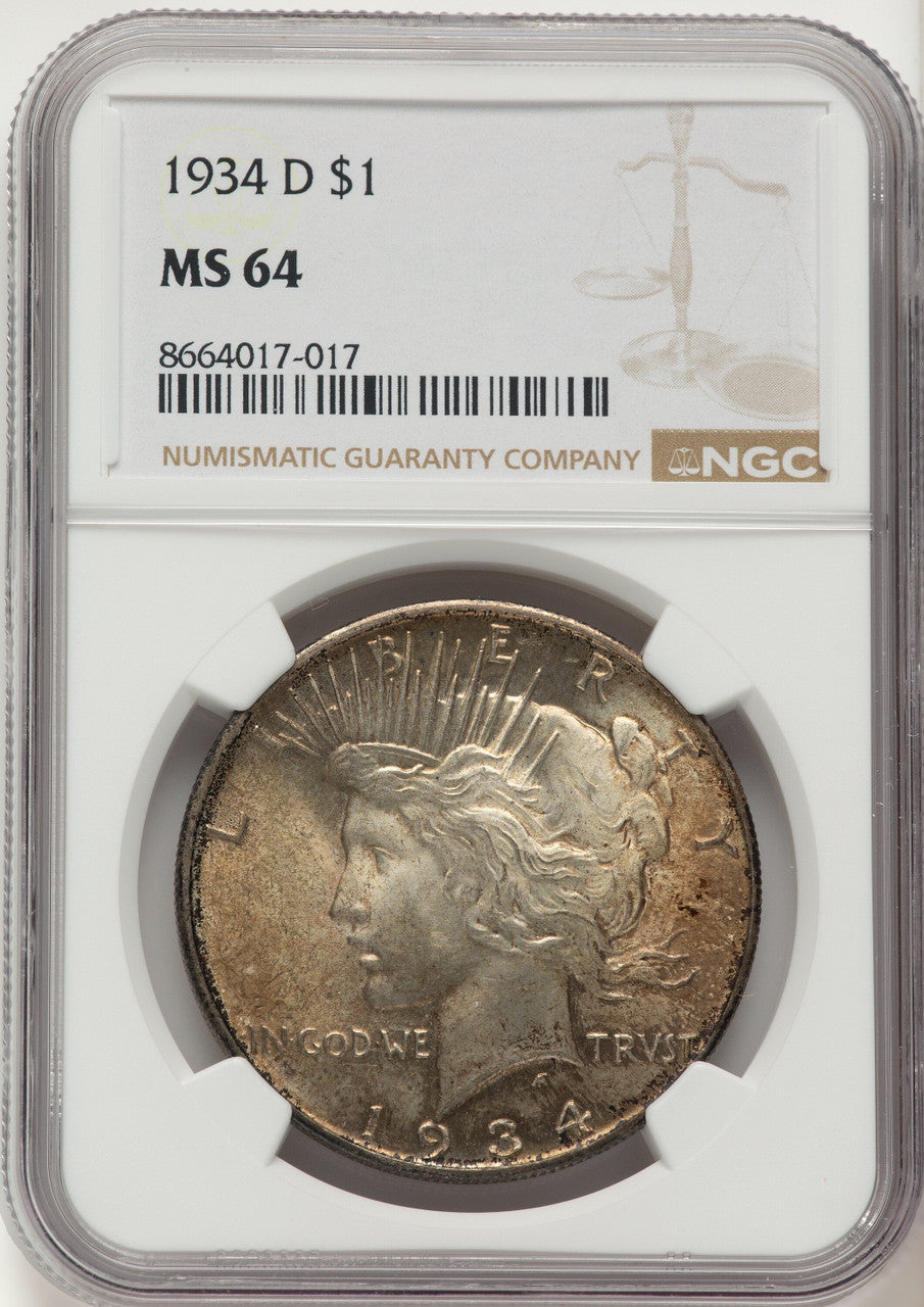 1934-D Peace Dollar NGC MS64