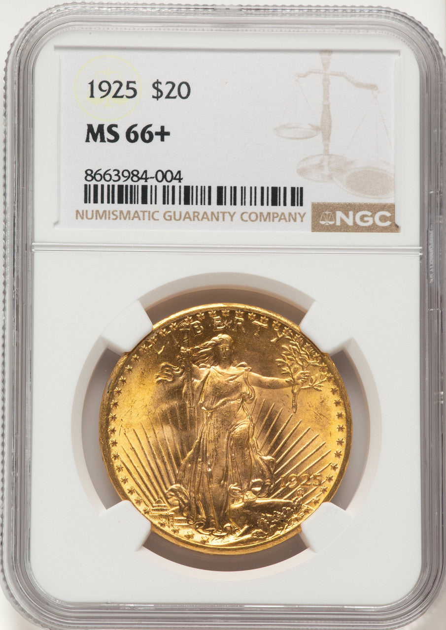 1925 $20 Saint-Gaudens Double Eagle NGC MS66+