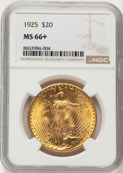 1925 $20 Saint-Gaudens Double Eagle NGC MS66+