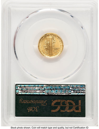 2016-W 10C Mercury Dime 100th Anniversary Gold Centennial FS 30th Anniversary Label PCGS MS70