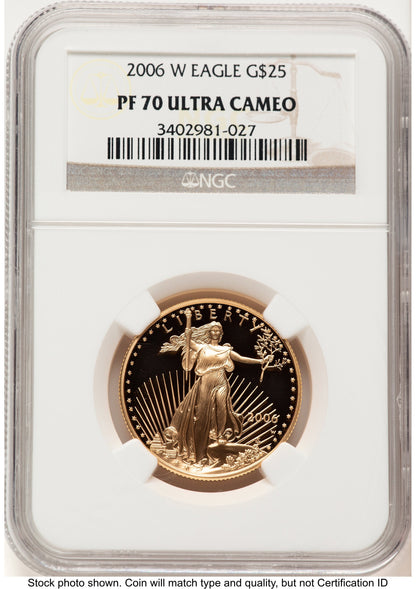 2006-W Proof Gold Eagle 1/2 oz Brown Label NGC PF70