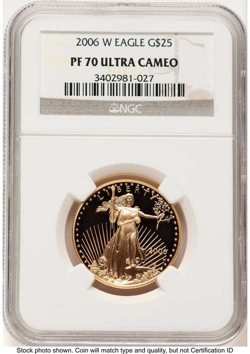 2006-W Proof Gold Eagle 1/2 oz Brown Label NGC PF70