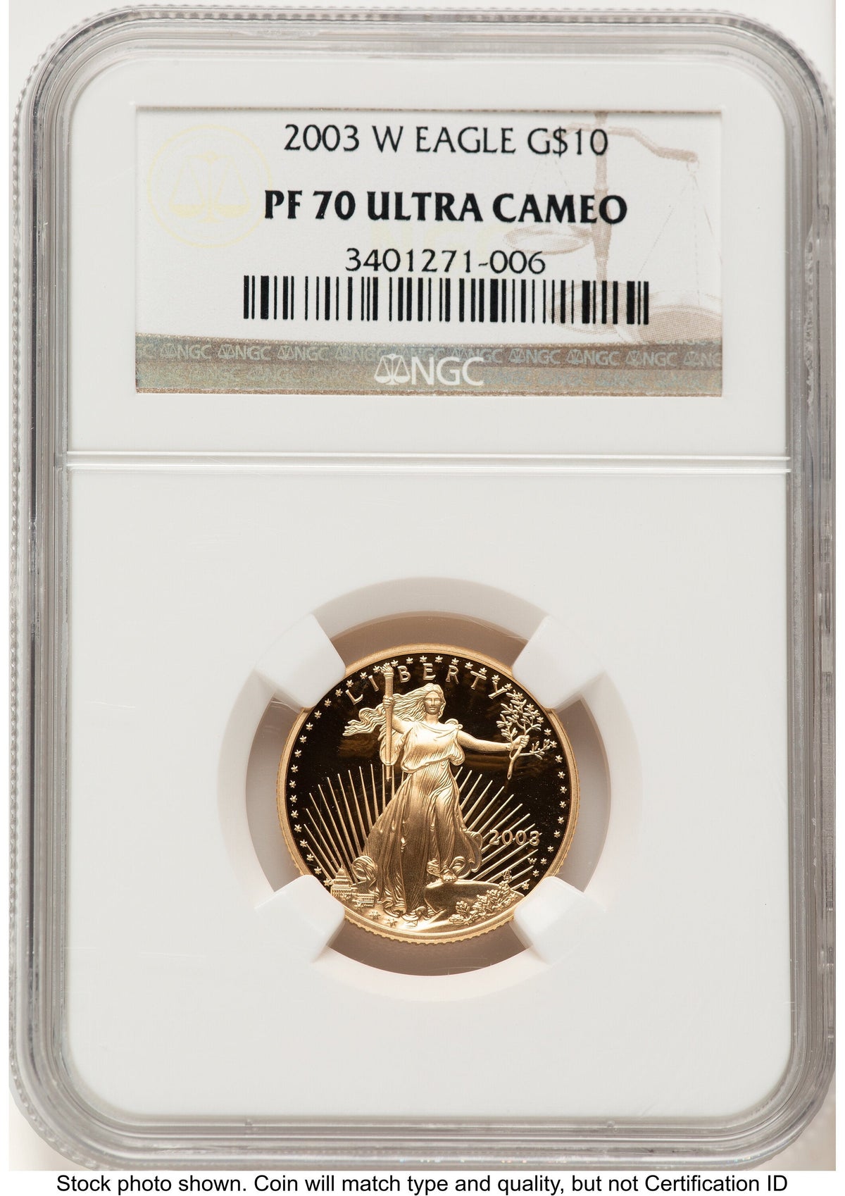 2003-W Proof Gold Eagle 1/4 oz Brown Label NGC PF70