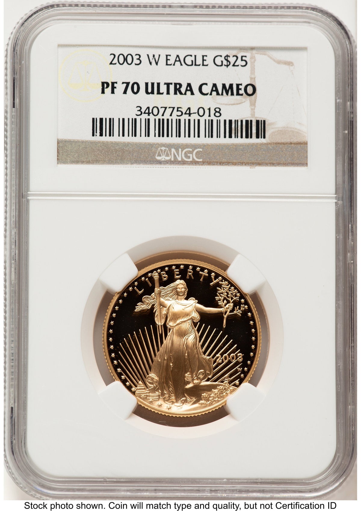 2003-W Proof Gold Eagle 1/2 oz Brown Label NGC PF70