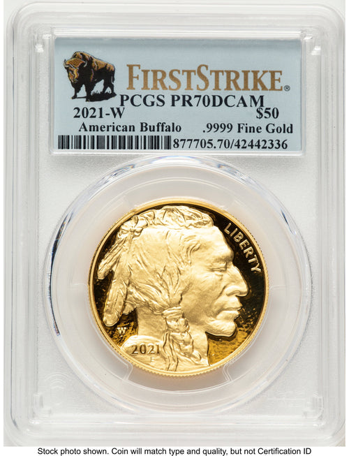 2021-W Proof Gold Buffalo 1 oz FS Bison Label PCGS PR70