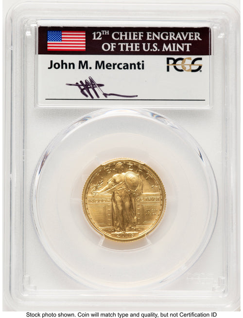 2016-W 25C Standing Liberty 100th Anniversary Gold Centennial FDI John Washington PCGS PR70 Mercanti