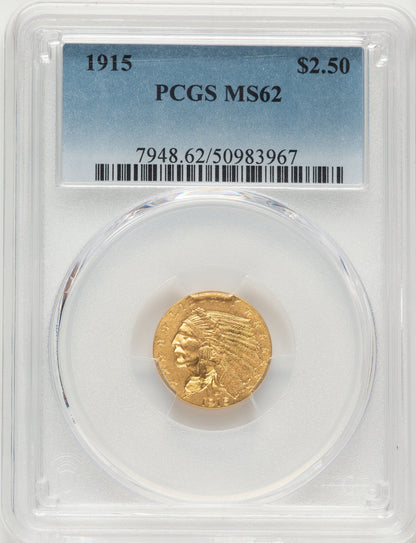 1915 $2.50 Indian Quarter Eagle PCGS MS62