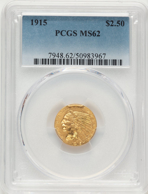 1915 $2.50 Indian Quarter Eagle PCGS MS62
