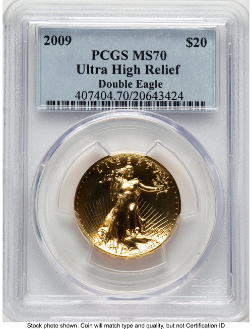 2009 G$20 Ultra High Relief Blue Label PCGS MS70