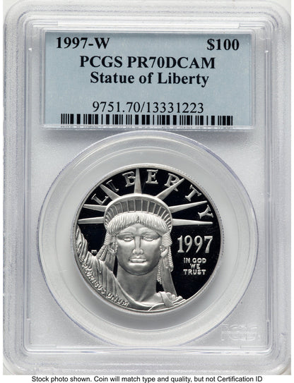1997-W Proof Platinum Eagle 1 oz Blue Label PCGS PR70