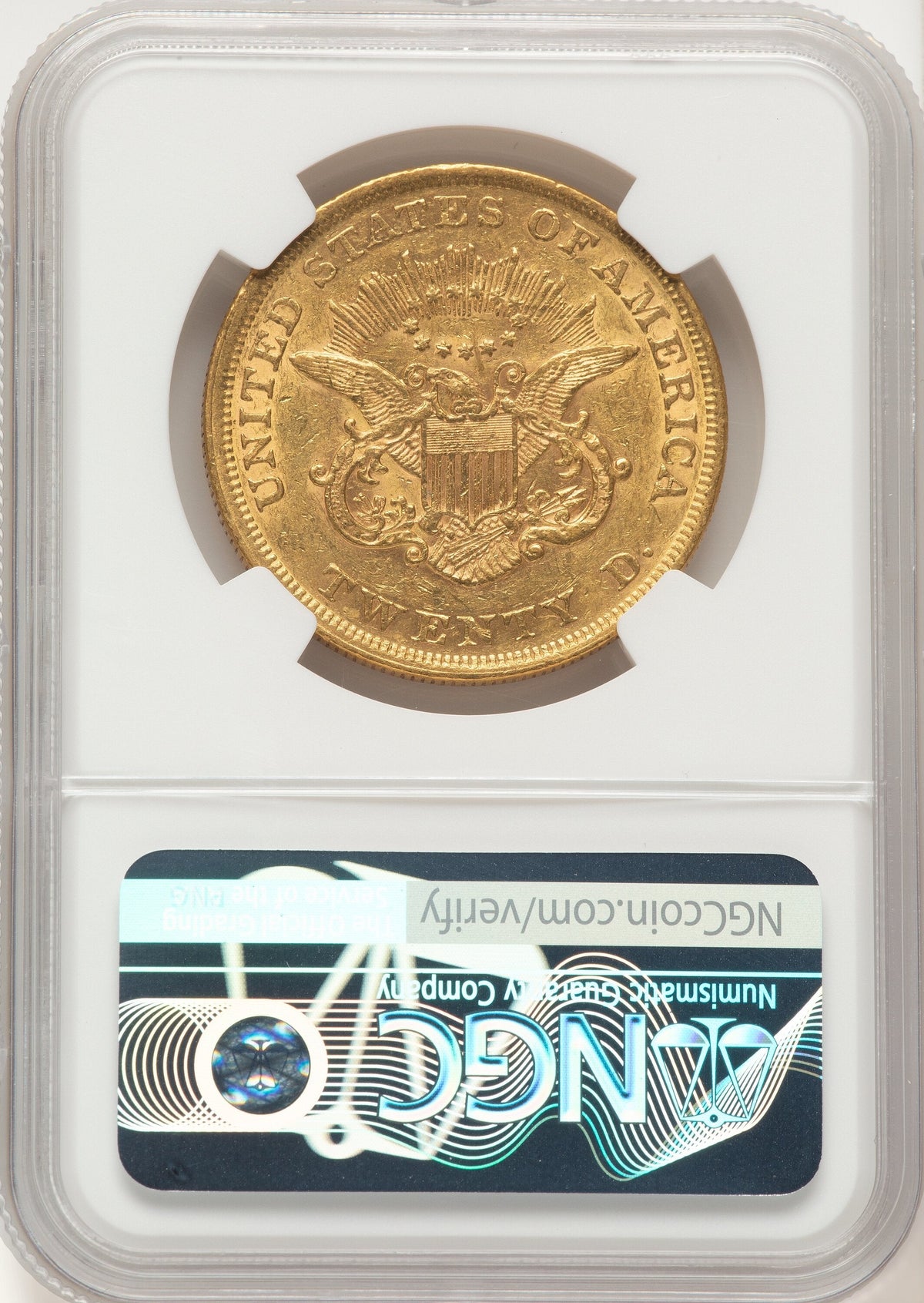1852 $20 Liberty Double Eagle NGC AU55
