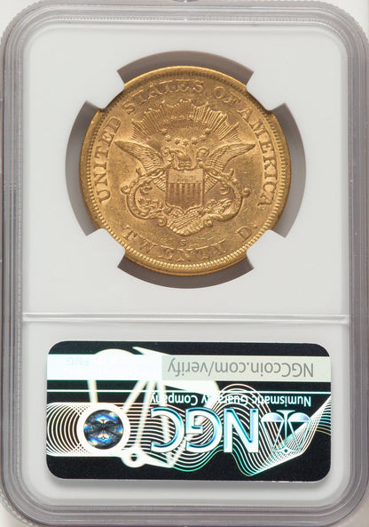 1863-S $20 Liberty Double Eagle NGC AU53