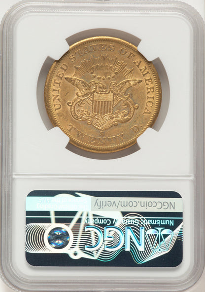 1860-S $20 Liberty Double Eagle NGC AU55
