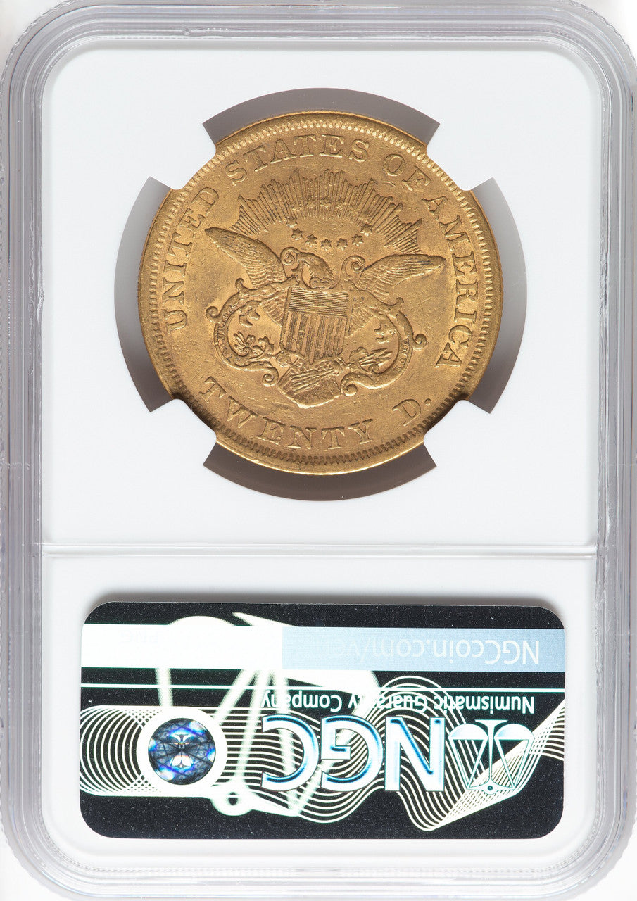 1853/2 $20 Liberty Double Eagle NGC AU53