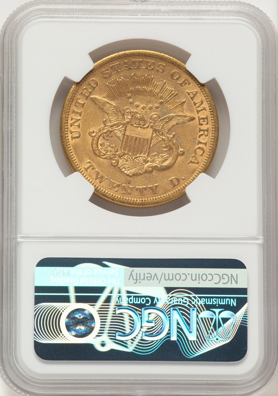 1864-S $20 Liberty Double Eagle NGC AU55