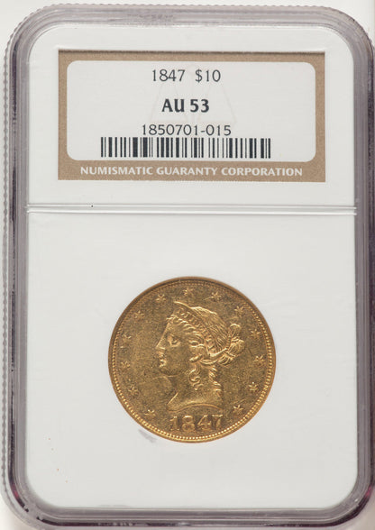 1847 $10 Liberty Eagle NGC AU53
