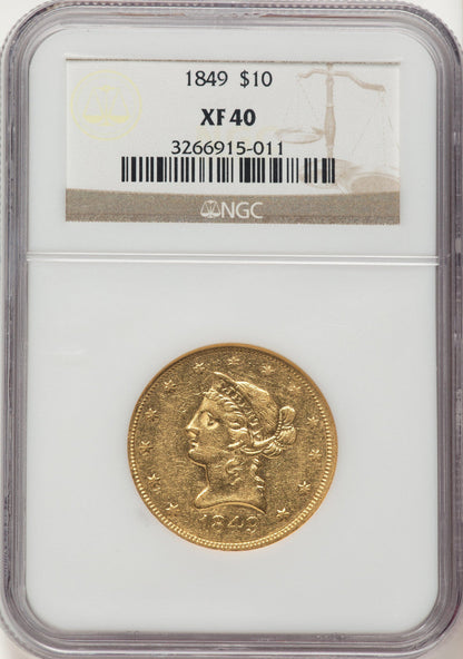 1849 $10 Liberty Eagle NGC XF40
