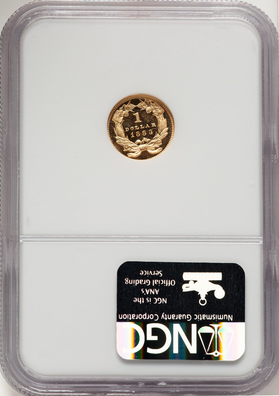 1883 G$1 CA CAC Proof Gold Dollar NGC PR63