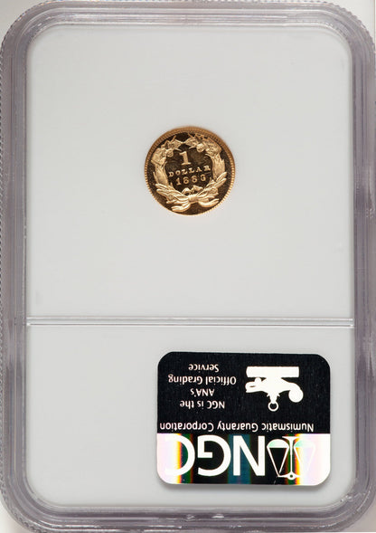 1883 G$1 CA CAC Proof Gold Dollar NGC PR63