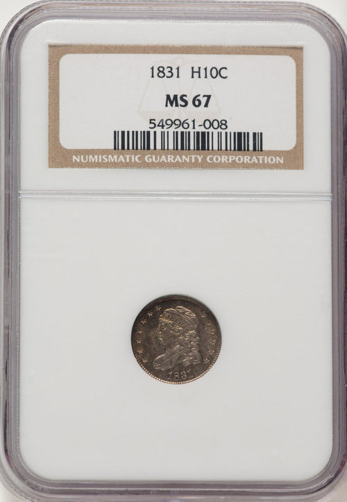 1831 H10C Bust Half Dime NGC MS67