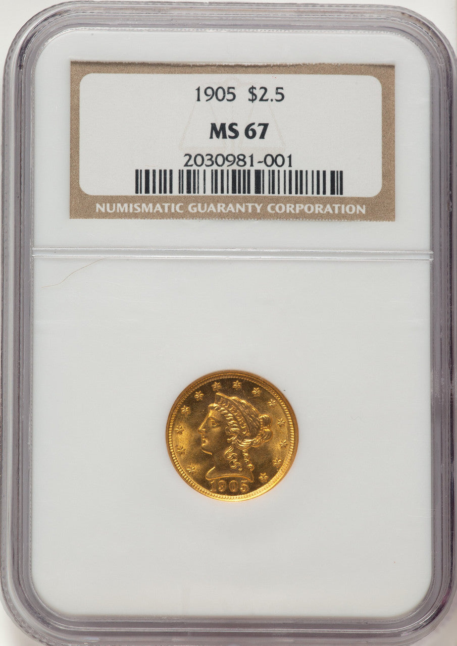 1905 $2.50 Liberty Quarter Eagle NGC MS67
