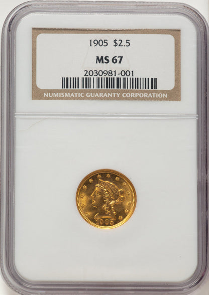 1905 $2.50 Liberty Quarter Eagle NGC MS67