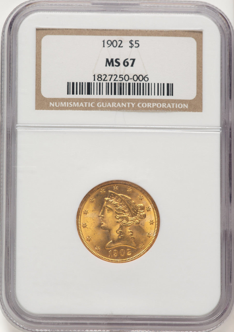 1902 $5 Liberty Half Eagle NGC MS67