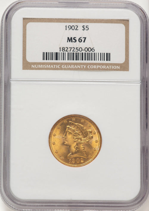 1902 $5 Liberty Half Eagle NGC MS67