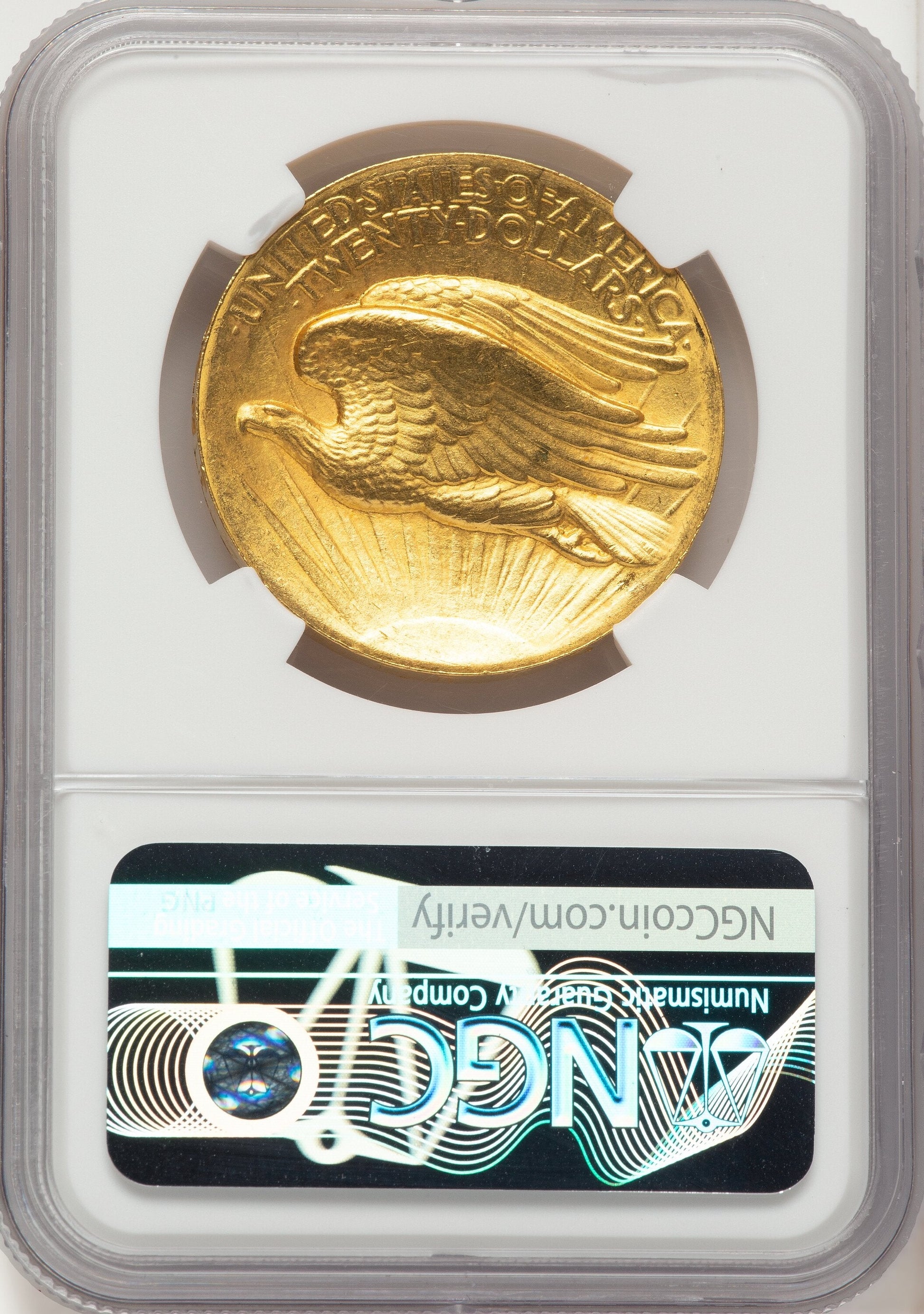 1907 $20 Wire Rim High Relief Double Eagle NGC MS63