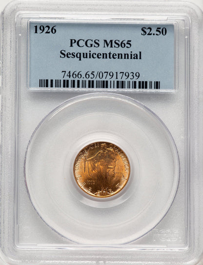 1926 $2.50 SESQUI Commemorative Gold PCGS MS65 (507799023)