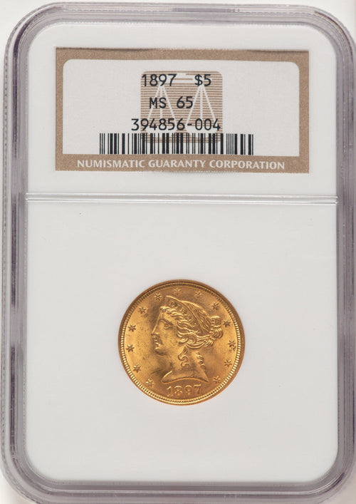1897 $5 Liberty Half Eagle NGC MS65