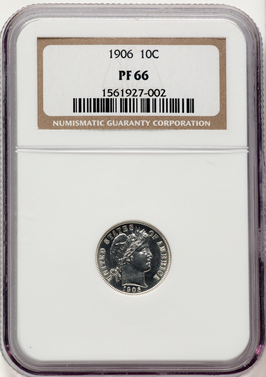 1906 10C Proof Barber Dime NGC PR66