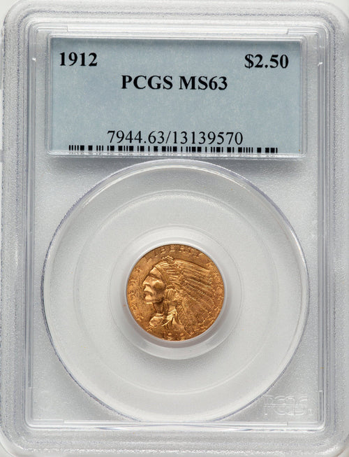 1912 $2.50 Indian Quarter Eagle PCGS MS63
