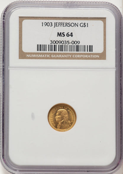 1903 G$1 JEFF Commemorative Gold NGC MS64
