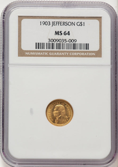 1903 G$1 JEFF Commemorative Gold NGC MS64