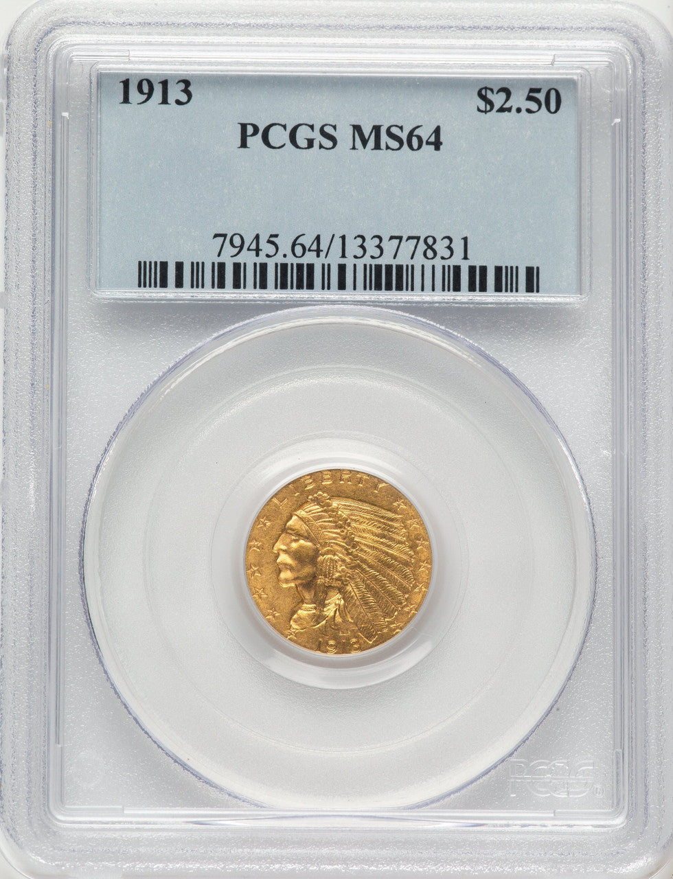 1913 $2.50 Indian Quarter Eagle PCGS MS64