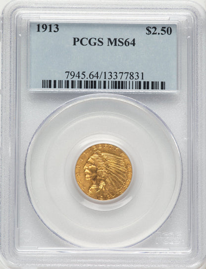 1913 $2.50 Indian Quarter Eagle PCGS MS64