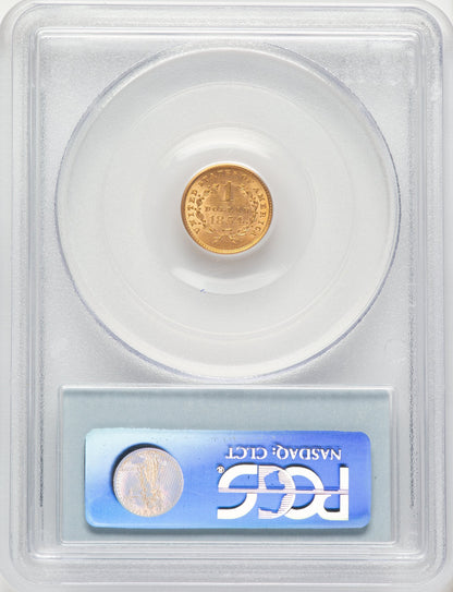1854 G$1 T-1 Gold Dollar PCGS MS63