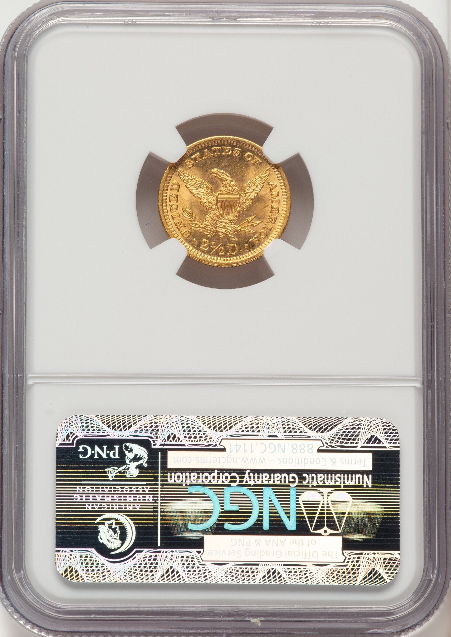 1899 $2.50 CAC Liberty Quarter Eagle NGC MS66